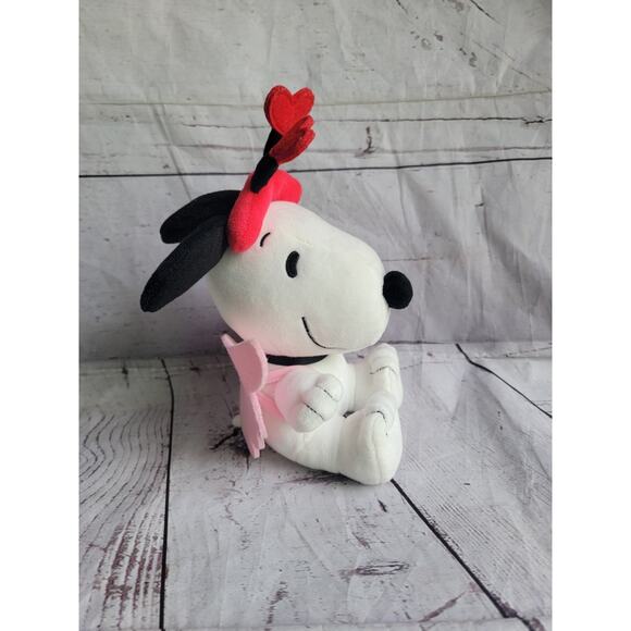 Hallmark Peanuts Angel Cupid Snoopy Dog Valentine’s Day Plush Pink Wings READ - Picture 3 of 9